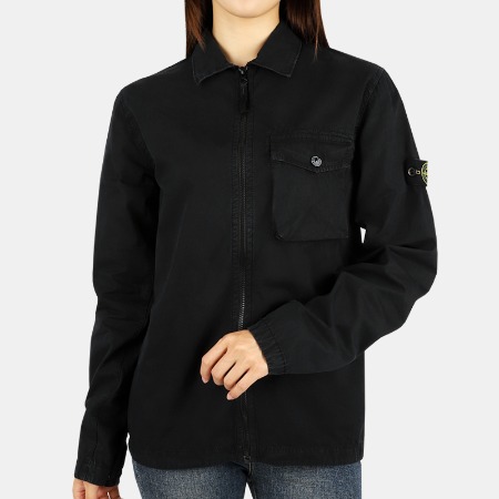 22 F/W 스톤 키즈 와펜 패치 오버 셔츠 집업 자켓(블랙) 771610602 V0129 14A (성인착용가능)