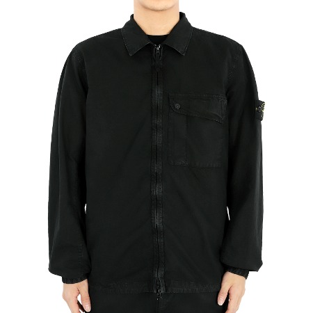 24 S/S 스톤 남성 와펜 패치 포켓 집업 셔츠 자켓(블랙) 8015119WN V0129